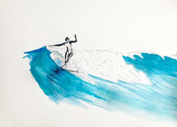 Cross Step Encre et Aquarelle sur papier A3 (29,7cm x 42cm) 2018