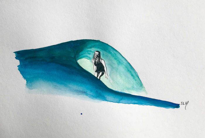 Stephanie Gilmore Encre et Aquarelle sur papier A4 (24cm x 29,7cm) 2018