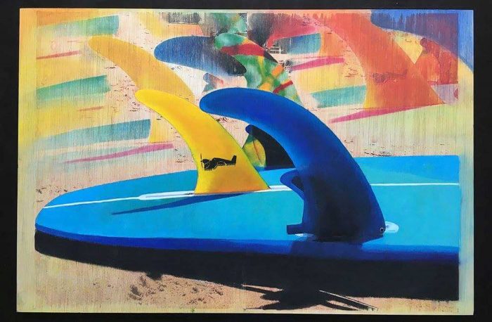 “A la Plage” Mixed Media/ Oil on Wood 60cm x 40cm 2015