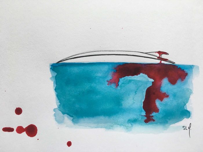 Deathly Fin Encre et Aquarelle sur papier A4 (24cm x 29,7cm) 2018